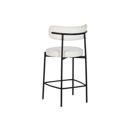 Krzesło barowe na czarnej podstawie bouclé 97 cm