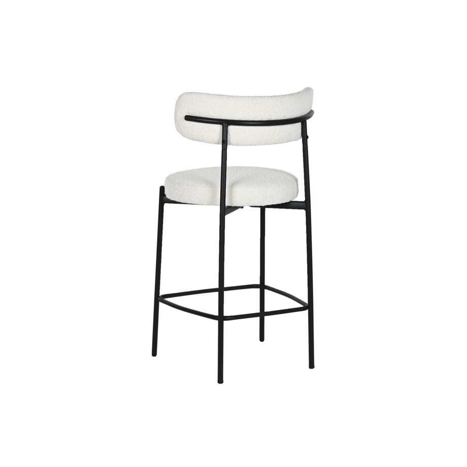 Krzesło barowe na czarnej podstawie bouclé 97 cm