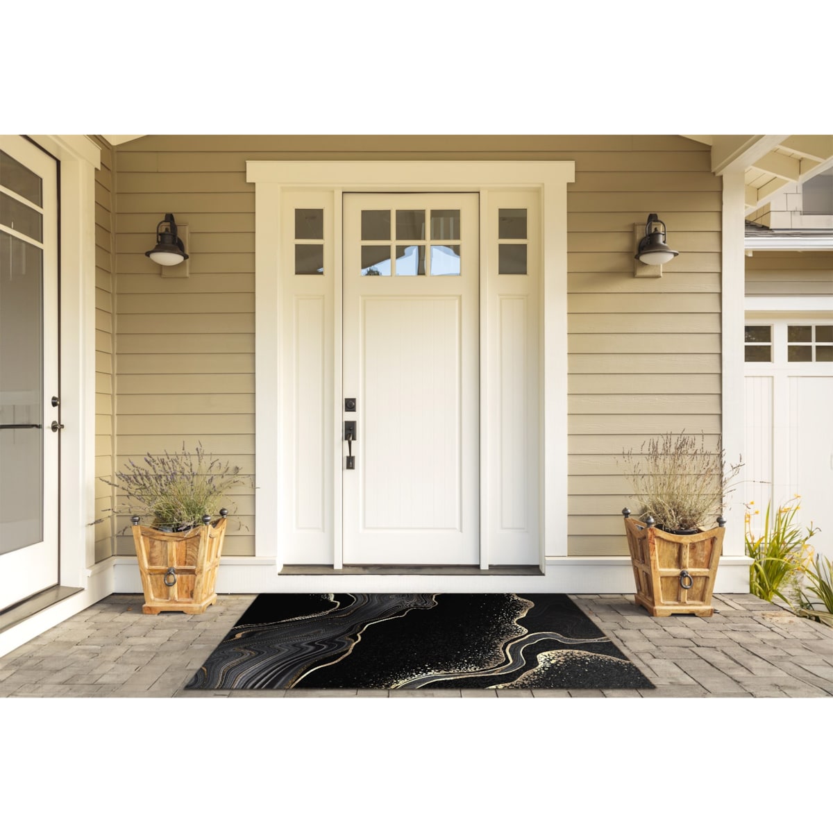 Wycieraczka zewnętrzna XXL Czarny marmur 150x100cm