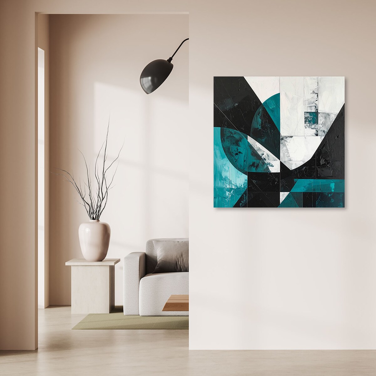 Obraz do salonu biura kuchni, Geometryczna abstrakcja turkusowy