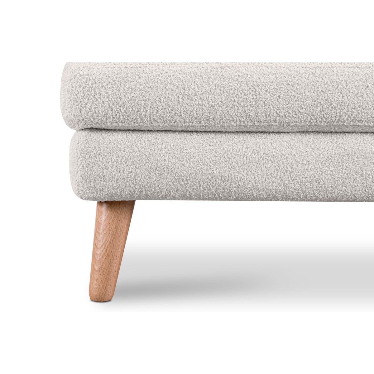 KONSIMO TAGIO Skandynawska pufa z białej tkaniny z owczej wełny