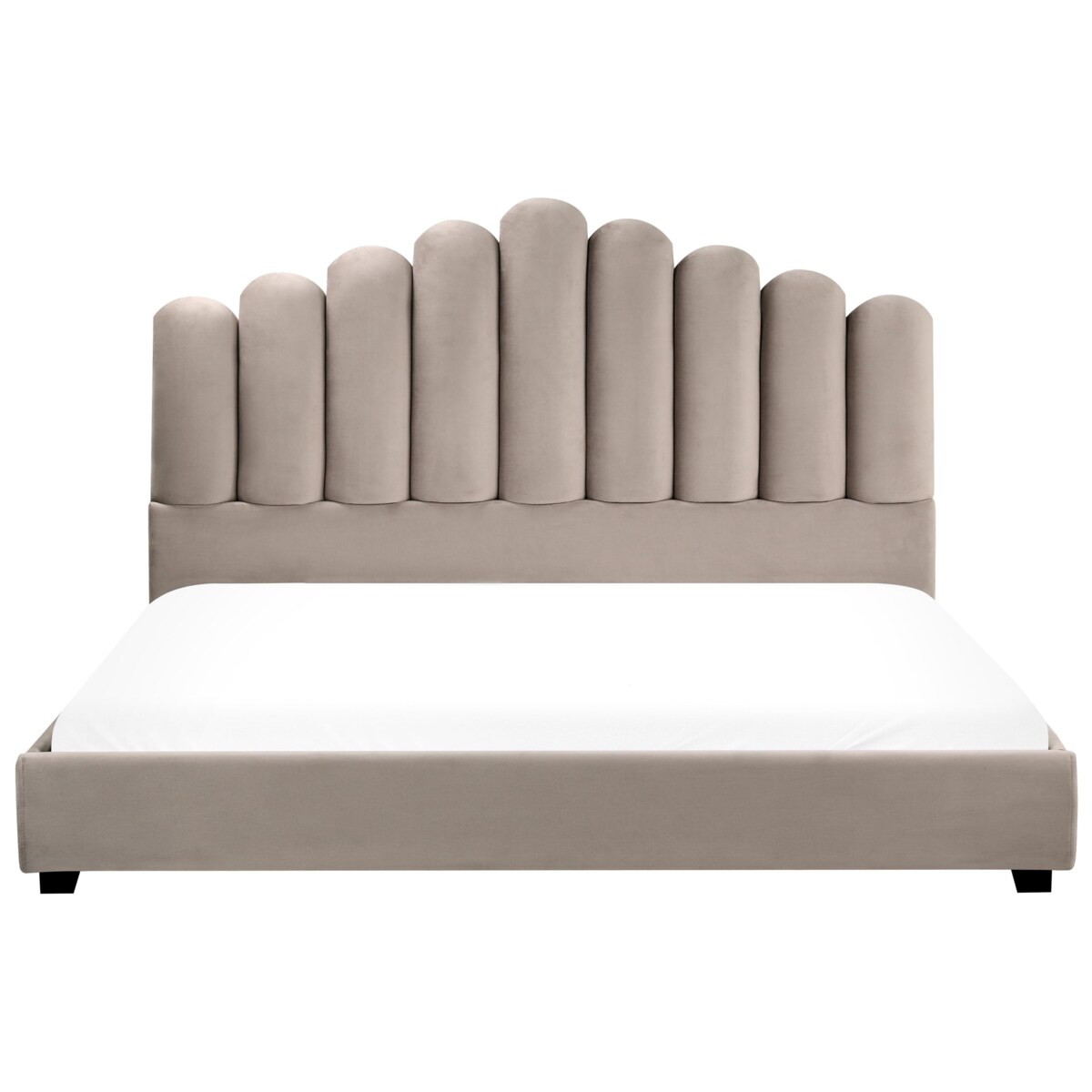 Łóżko wodne Welur VINCENNES 180 x 200 cm Beżowoszary