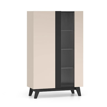 Witryna wysoka FREYA 02 2D kaszmirowa/czarna