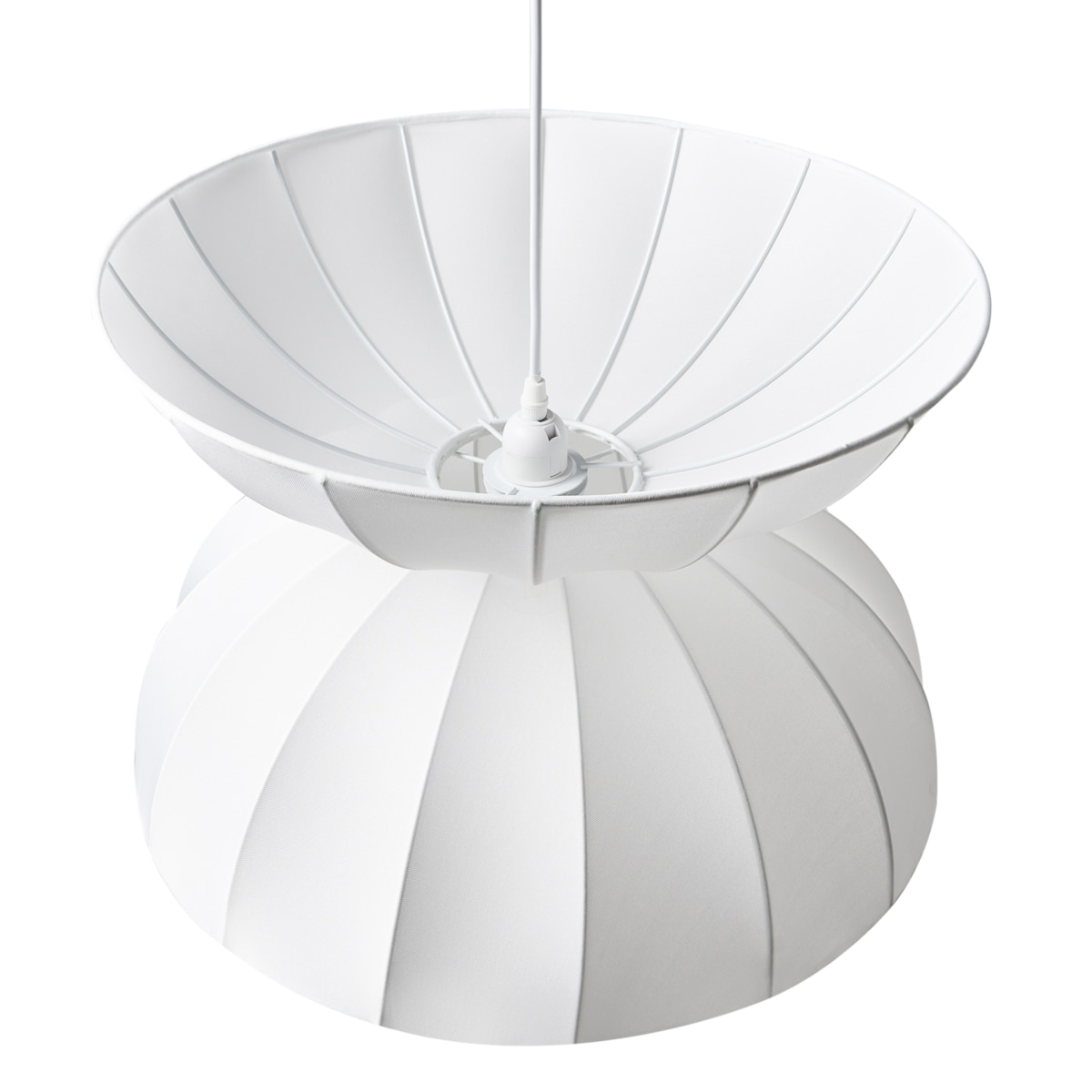 Lampa wisząca DEBONS Jedwab syntetyczny Biały