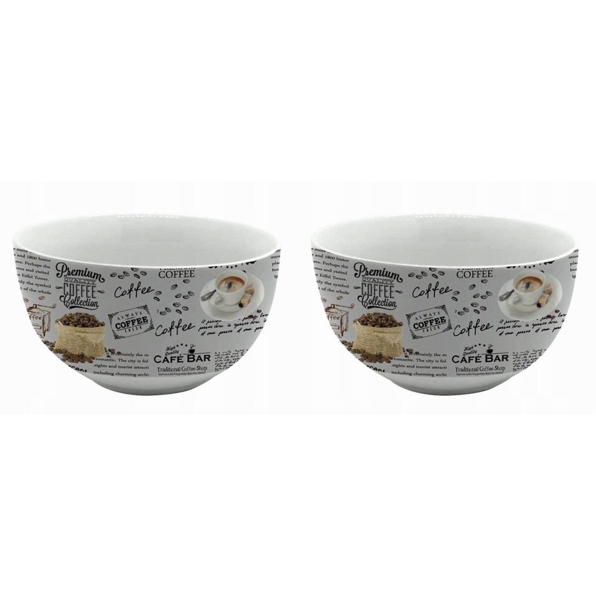 MISKA miseczka na preznt gift śniadanie zupę WZÓR kawa 2 szt komplet