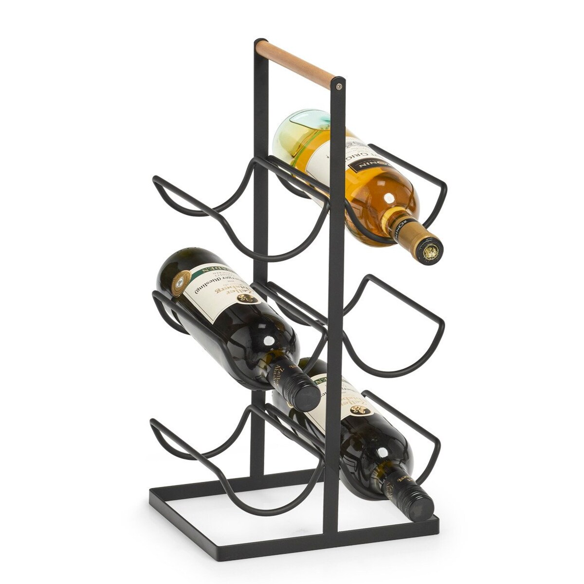 Stojak na wino metalowy, 6-ramienny, 46 cm, ZELLER, kolor czarny
