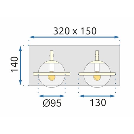Kinkiet App1221-2W Czarny, Metal
