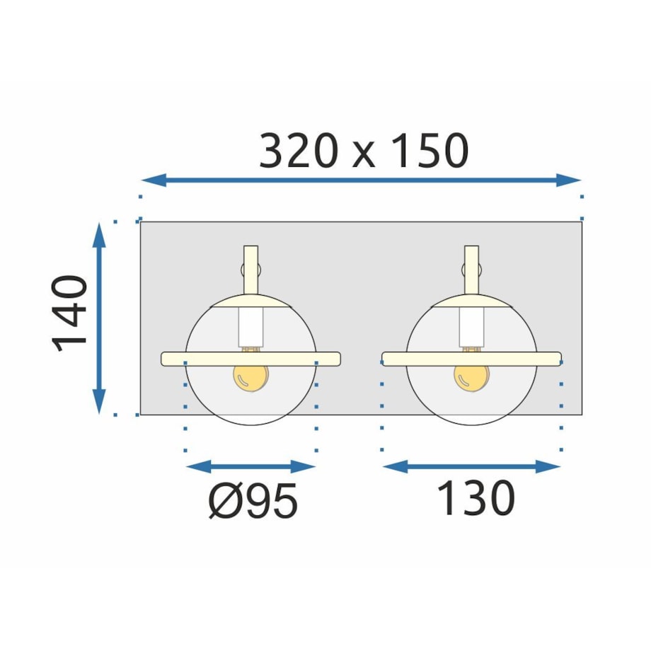 Kinkiet App1221-2W Czarny, Metal