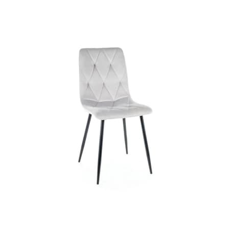 Krzesło tapicerowane TOM VELVET jasnoszare