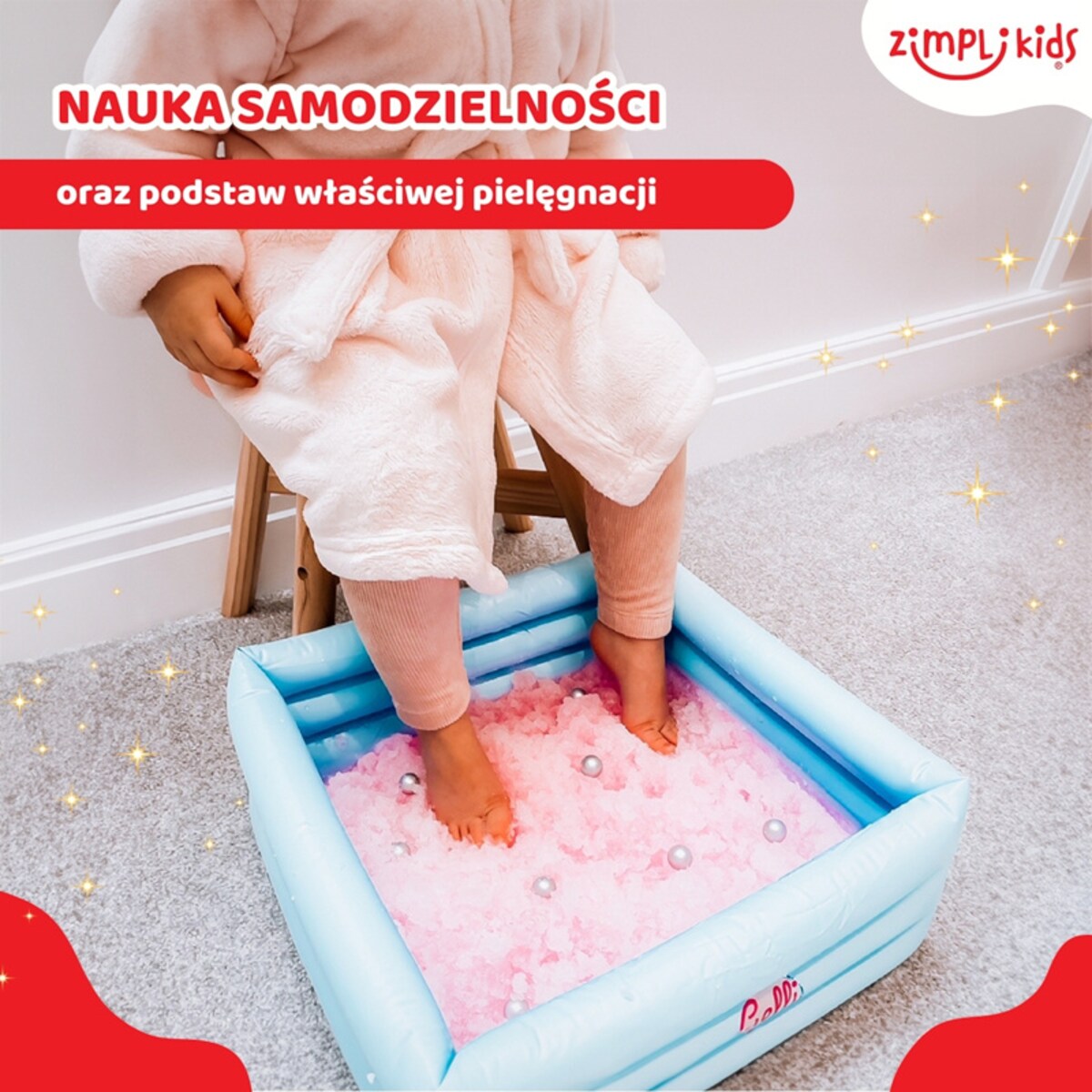 Domowe spa dla stóp zestaw do paznokci z przybornikiem dmuchaną miską i galaretką do kąpieli Gelli Spa 5+ Zimpli Kids