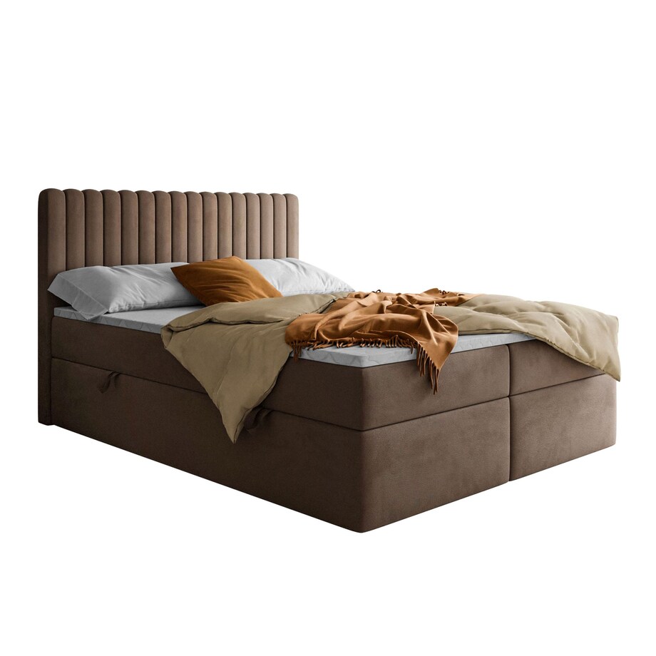 Łóżko kontynentalne JANELLE z materacem bonellowym, 140x200, Jasmine 28, topper