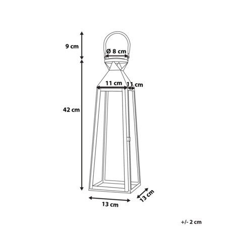 Lampion stalowy 42 cm czarny CRETE