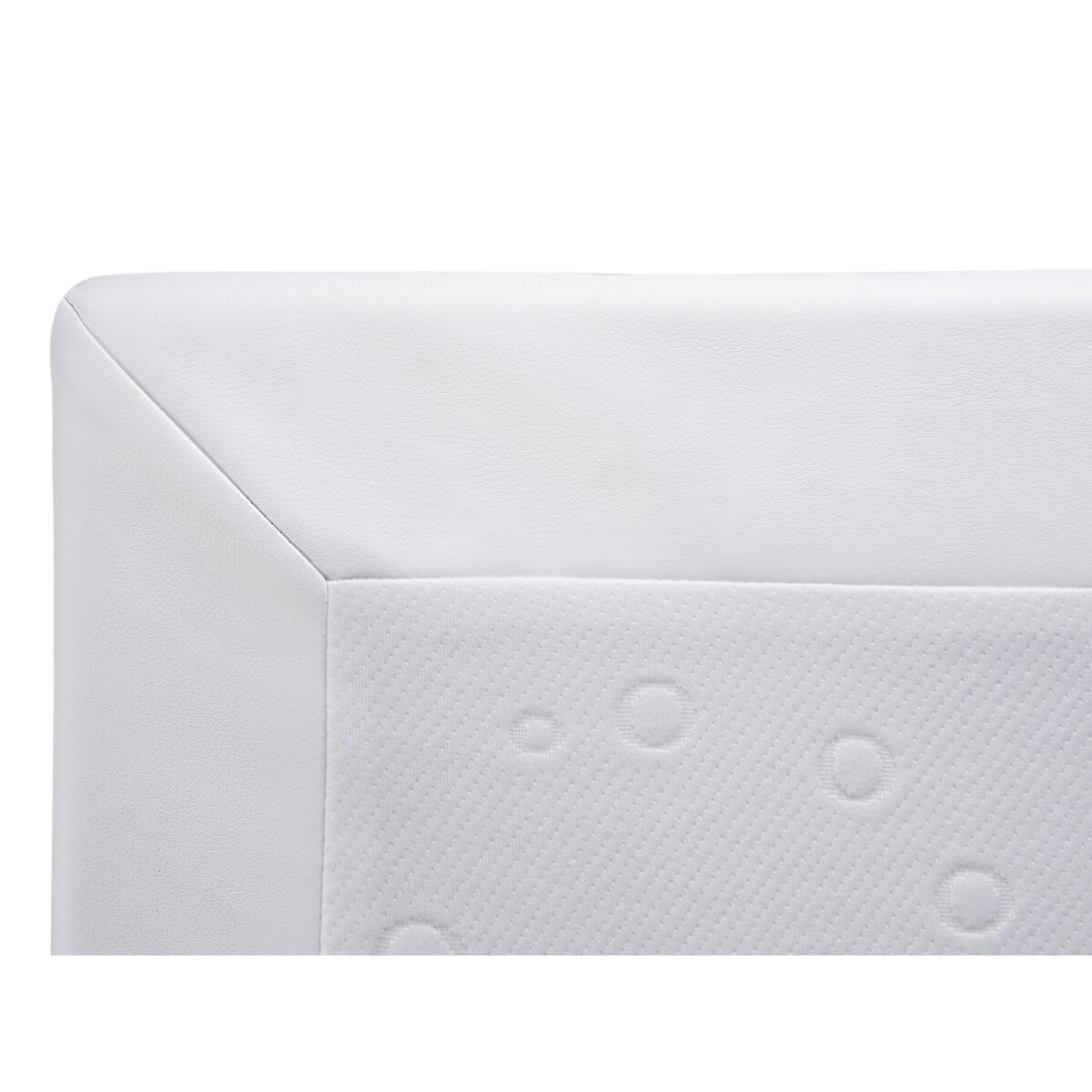 Łóżko kontynentalne ekoskóra 140 x 200 cm białe PRESIDENT
