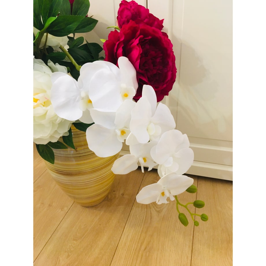 BIAŁY GUMOWANY STORCZYK NA ŁODYDZE piękny na dekoracje wazonu bukietu ślub