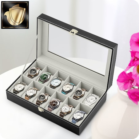 Pudełko na zegarki szkatułka organizer etui 12 szt. Massido