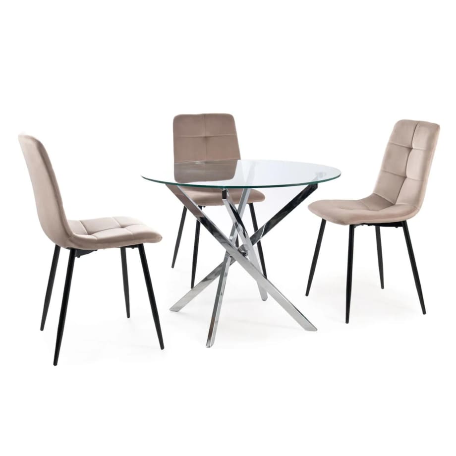 Krzesło tapicerowane IVO VELVET ciemnobeżowe