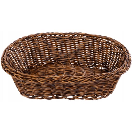 KOSZYK jak wiklina BRĄZOWY owalny na pieczywo chleb żywność dodatki owoce