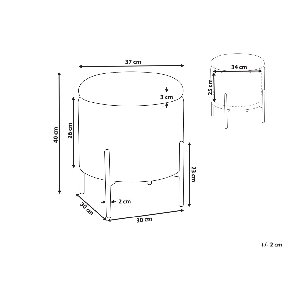 Puf ze schowkiem WENONA Welur Ciemnobrązowy