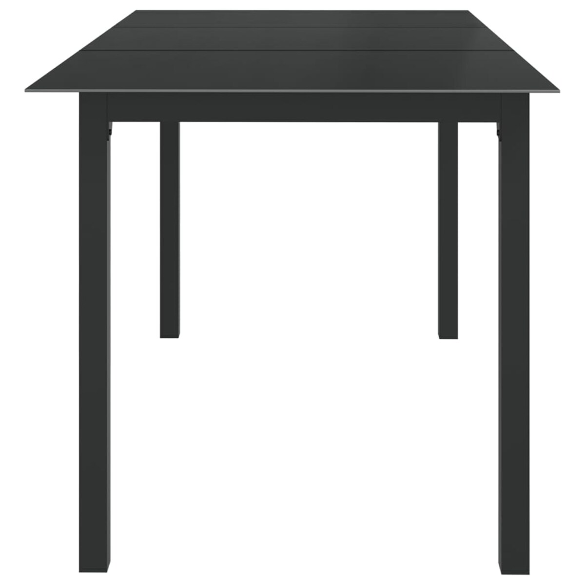 vidaXL Stół ogrodowy, czarny, 150x90x74 cm, aluminium i szkło