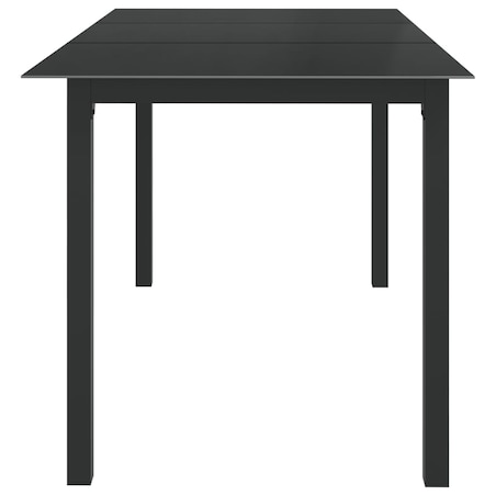 vidaXL Stół ogrodowy, czarny, 150x90x74 cm, aluminium i szkło