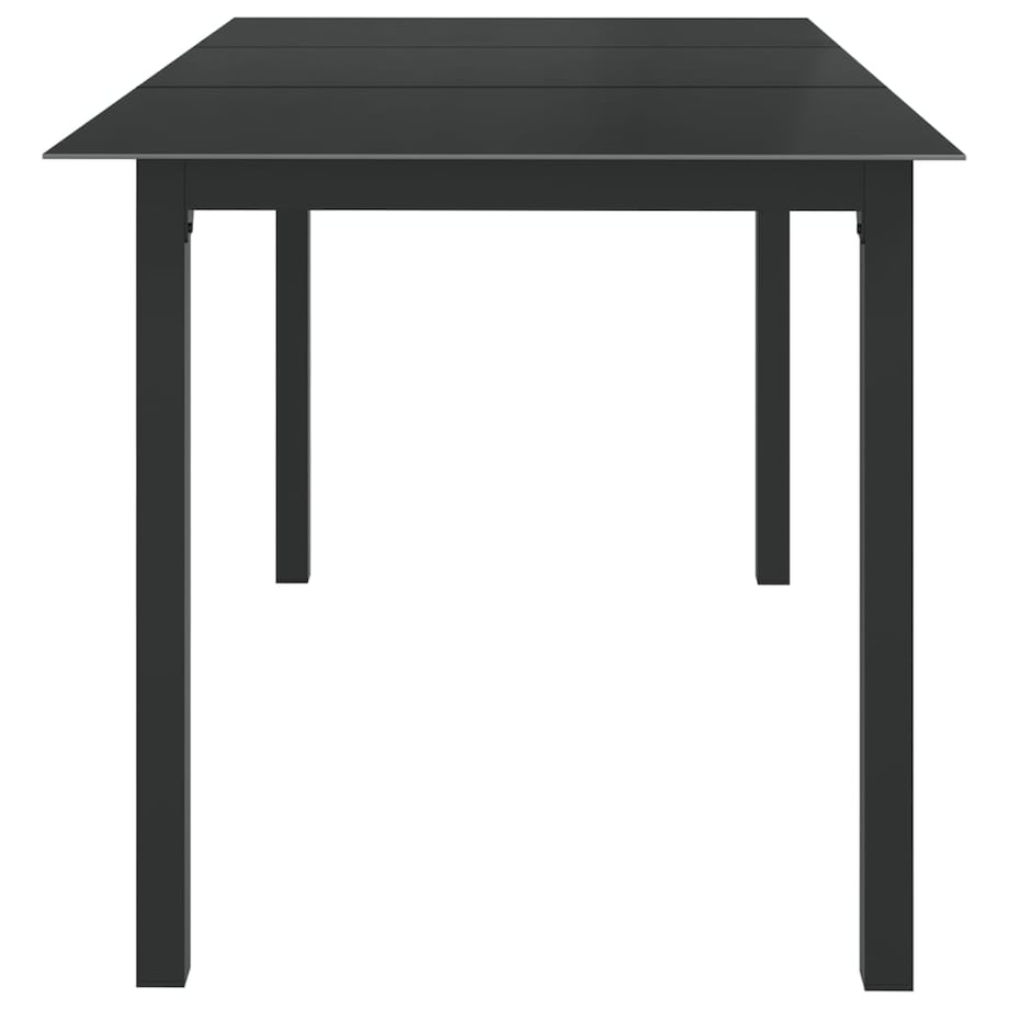 vidaXL Stół ogrodowy, czarny, 150x90x74 cm, aluminium i szkło
