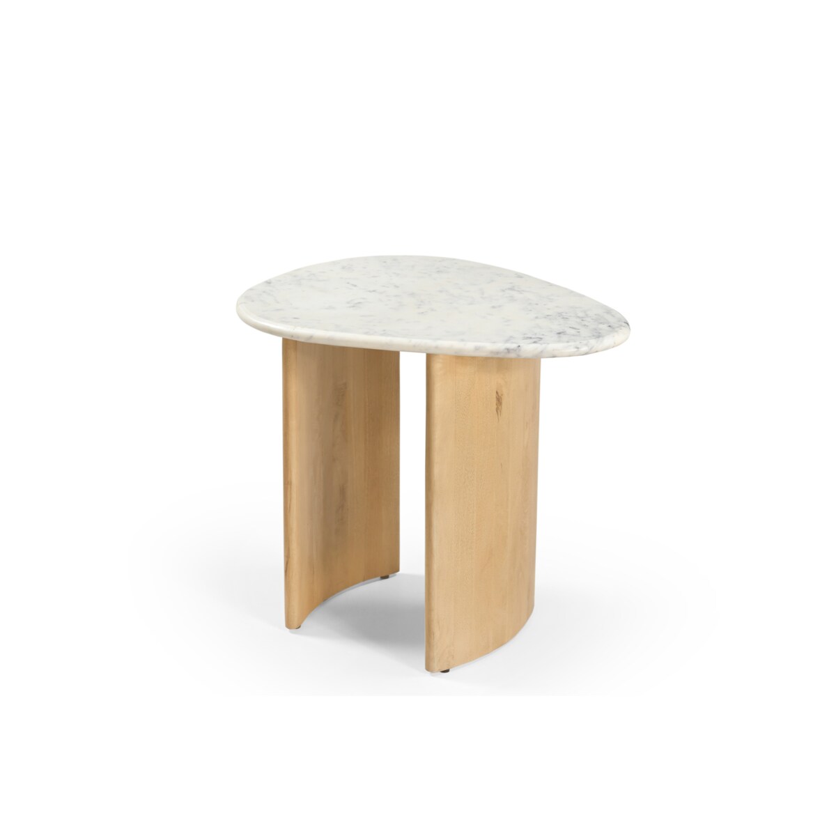 Stolik pomocniczy Lecce 60 × 45 - Biały Marmur & Jasny Dąb Mango