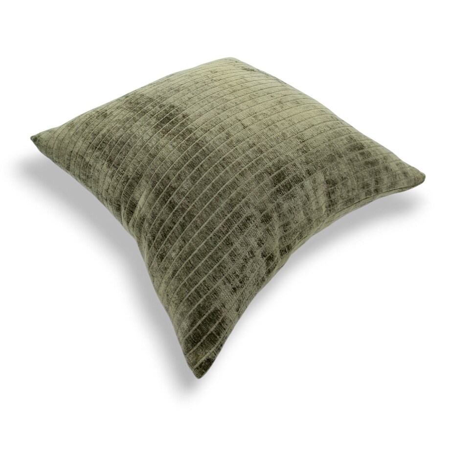 Ciemnozielona oliwkowa poduszka dekoracyjna w prążki 45x45 Lines