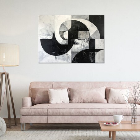 Obraz do salonu sypialni biura kuchni, Geometryczna abstrakcja czarno biała