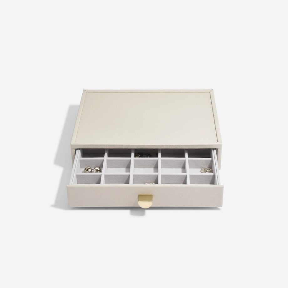 Szkatułka na biżuterię Stackers classic jasnobeżowa z 3 szufladami