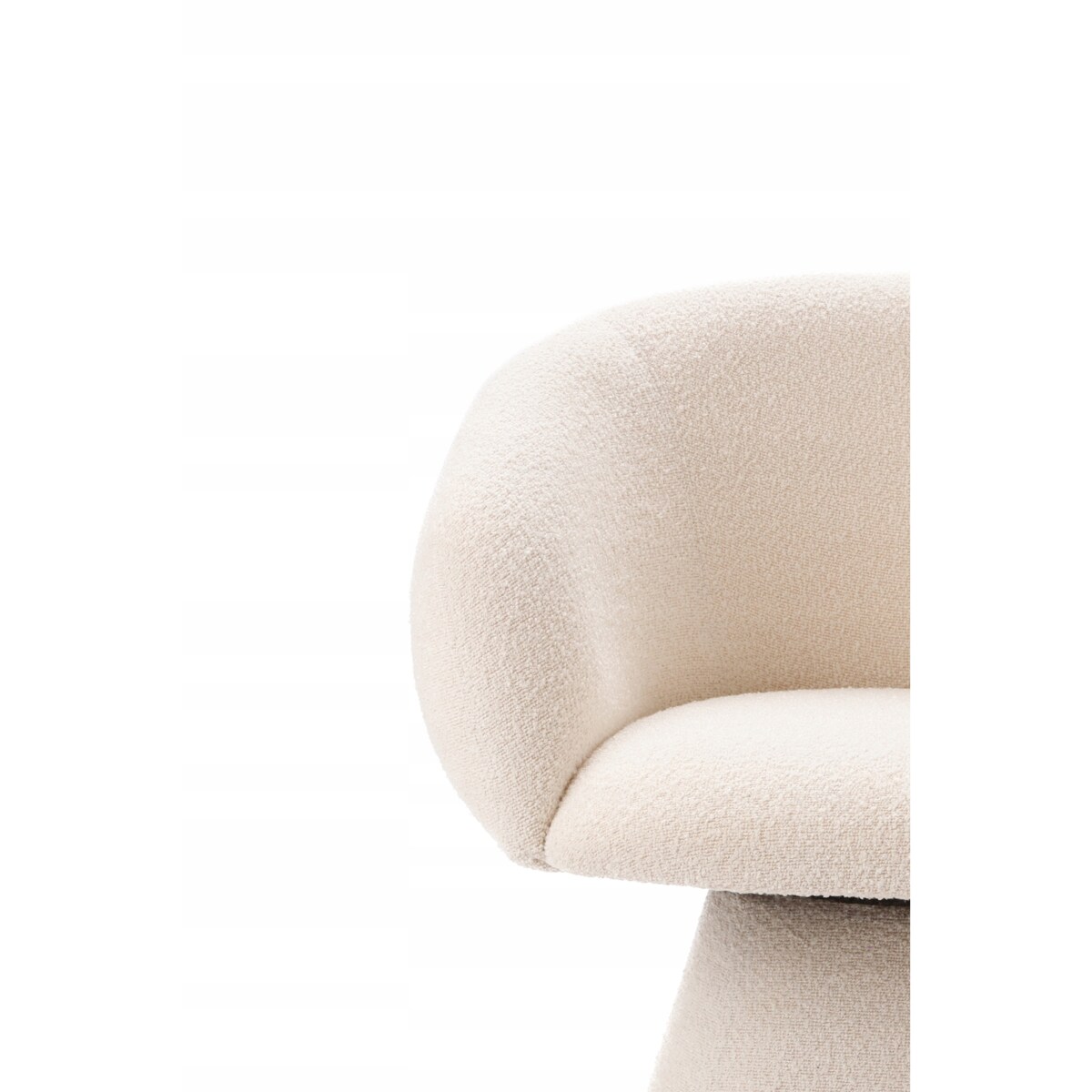 Fotel Obrotowy AUREO Krzesło do Salonu Białe BOUCLE Nowoczesny Designerski