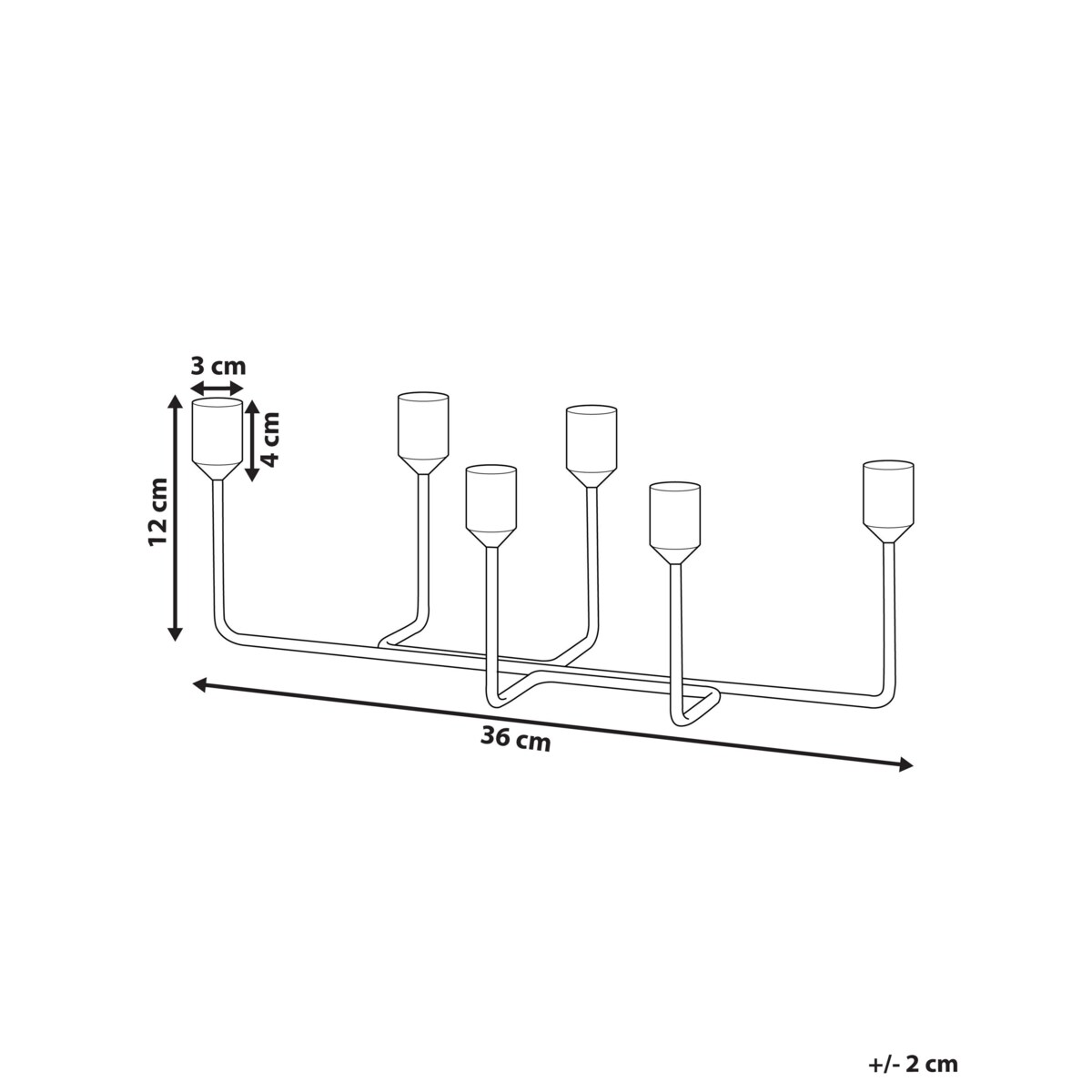 Świecznik metalowy 12 cm czarny BANGKA