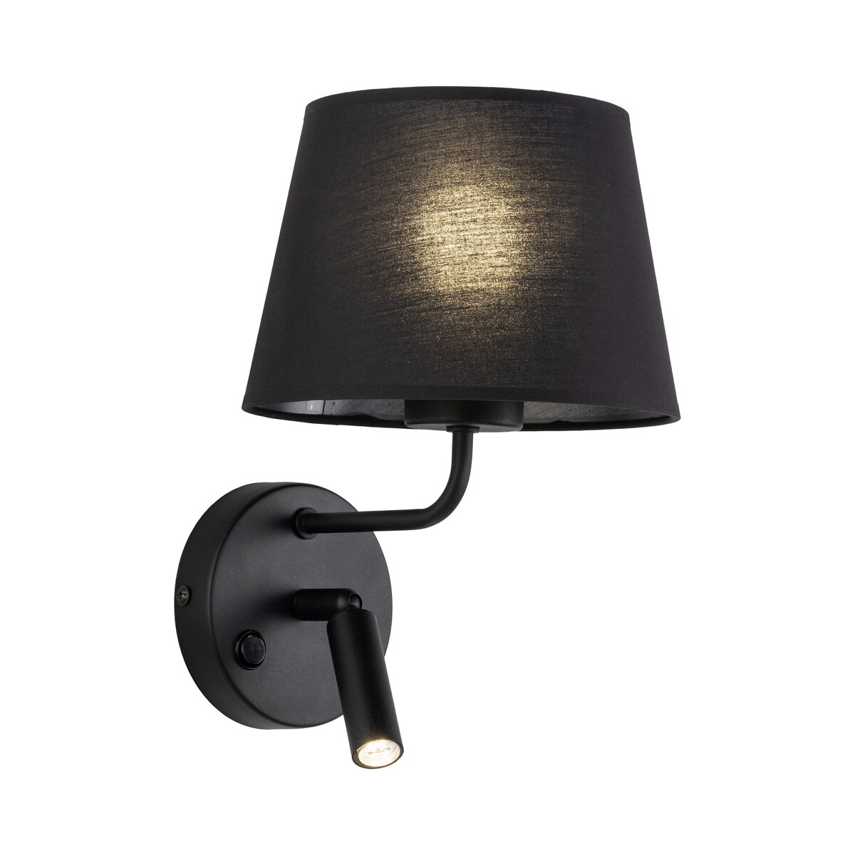 Kinkiet ścienny MAJA BLACK 11392 TK Lighting z reflektorkiem i włącznikiem, czarny, E27 + G9 LED