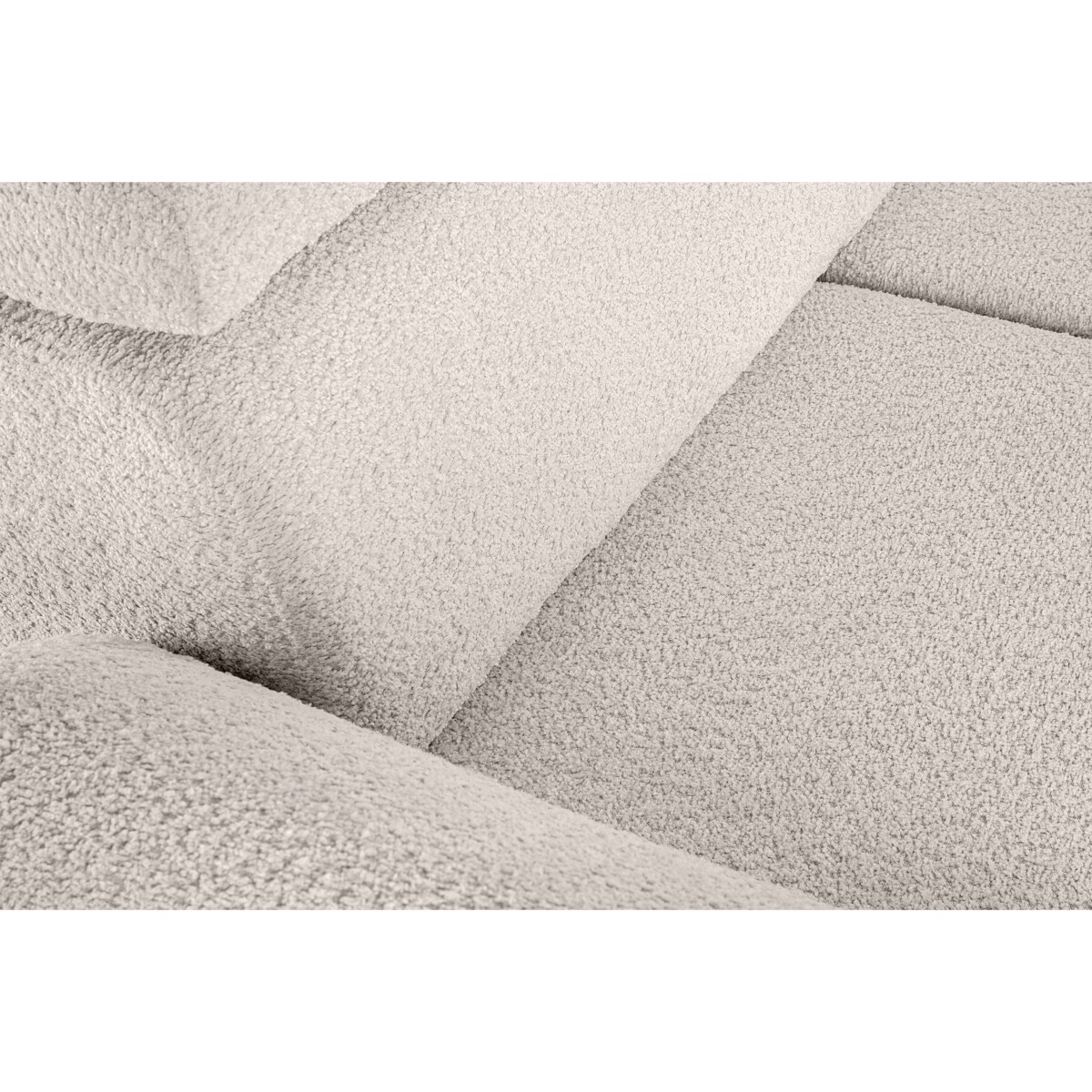 KONSIMO RATLO Narożnik rozkładany jagnięcy z pojemnikiem na pościel, jasny beż, prawy