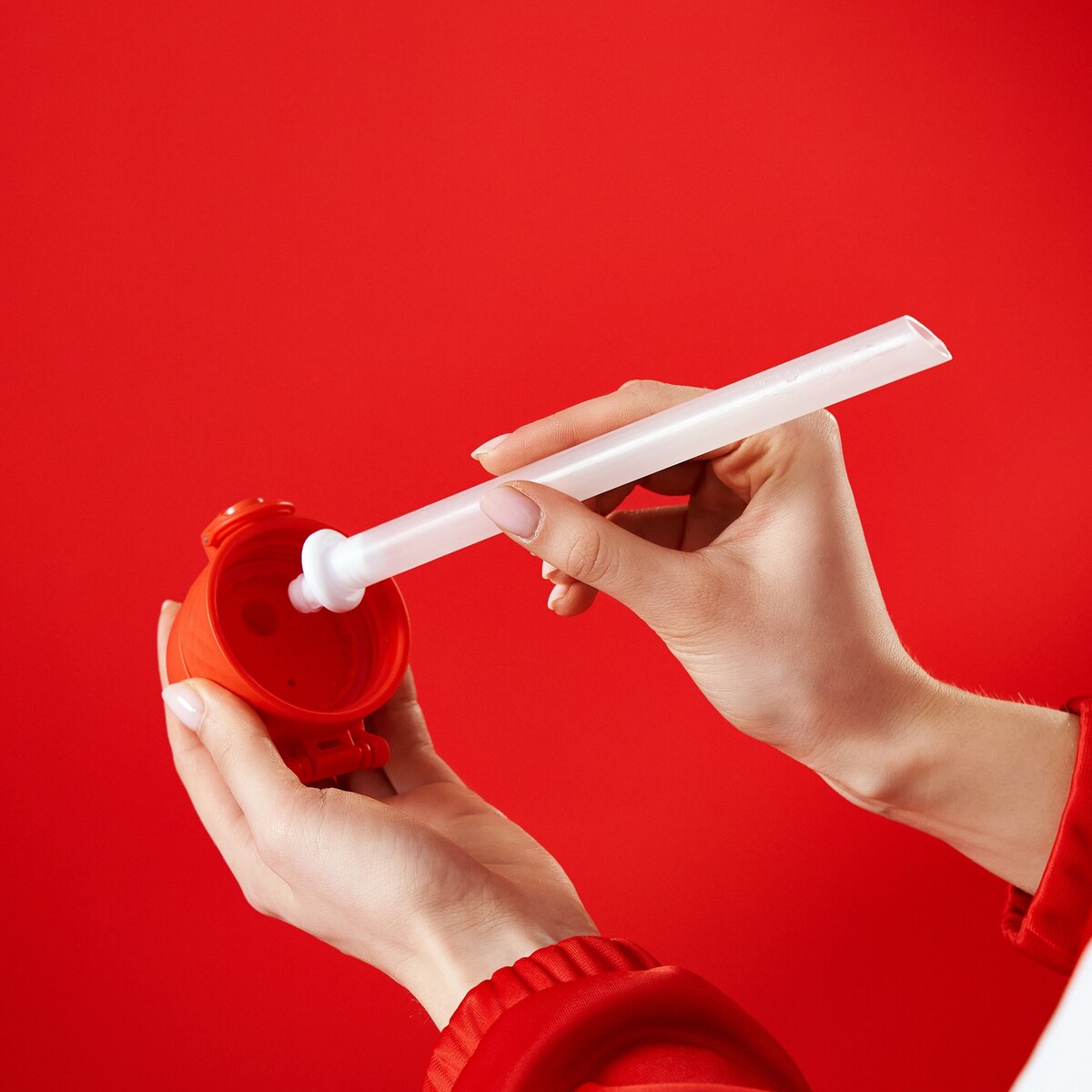 Butelka ze słomką ION8 I8RF500REDXS Red