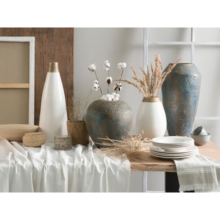 Wazon dekoracyjny ceramiczny biały EMONA