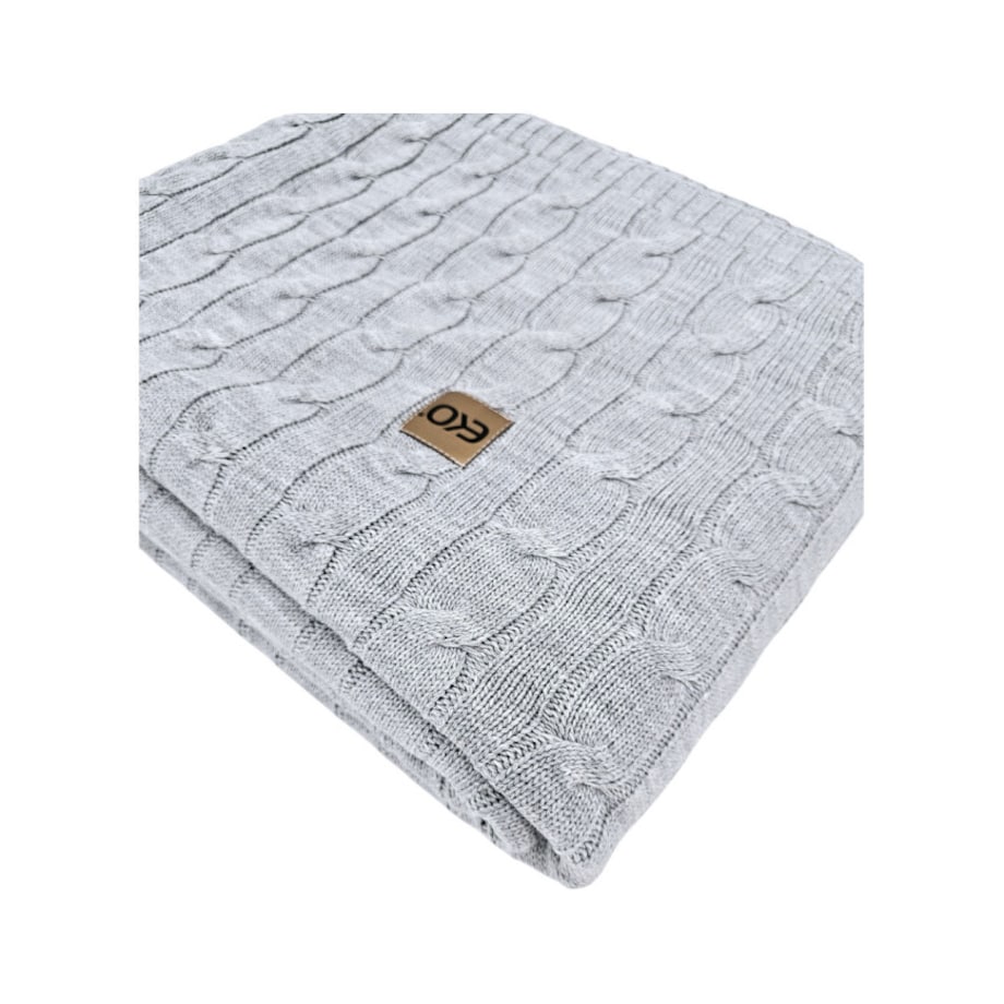 Koc dzianinowy kaszmir 200x220 cm – VERONA200 POPIEL