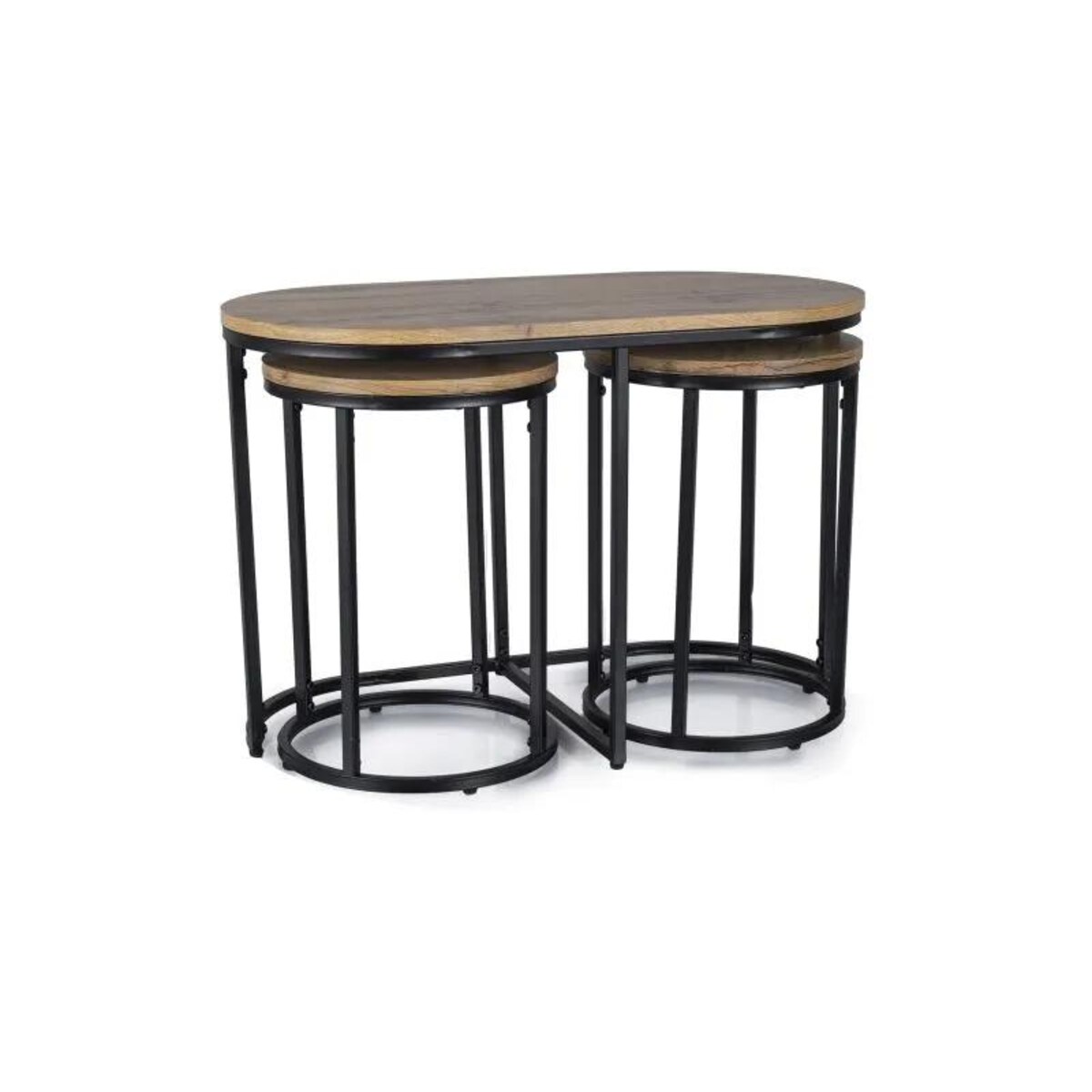 Zestaw 3 ław TWIX dąb artisan/czarny mat