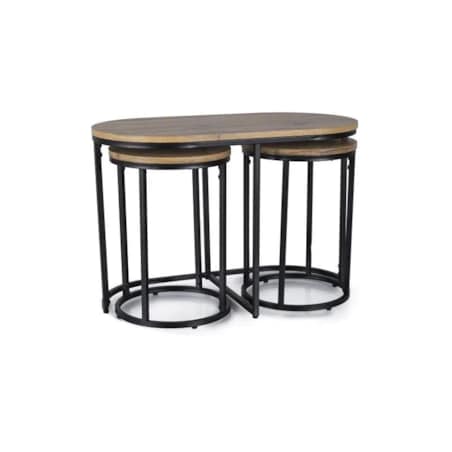 Zestaw 3 ław TWIX dąb artisan/czarny mat