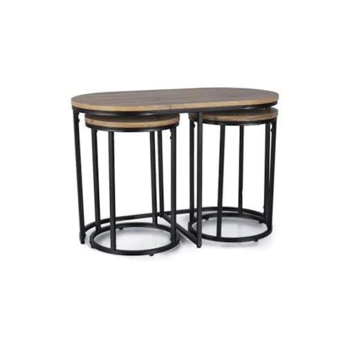 Zestaw 3 ław TWIX dąb artisan/czarny mat