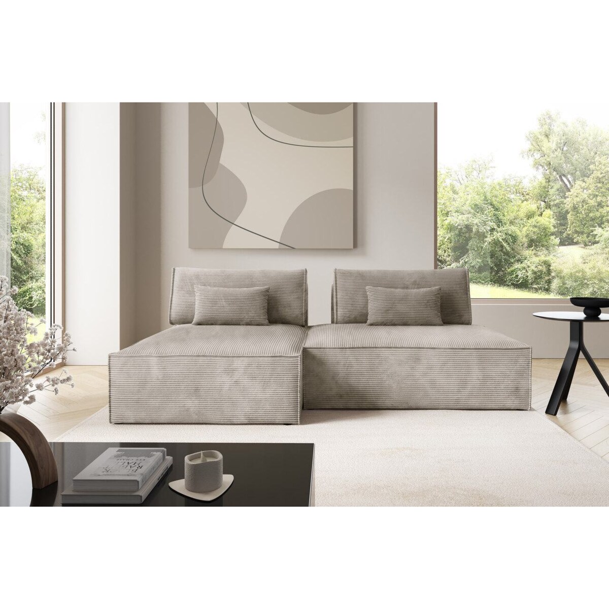 Narożnik modułowy LUCCA z funkcją spania sztruks POSO 02