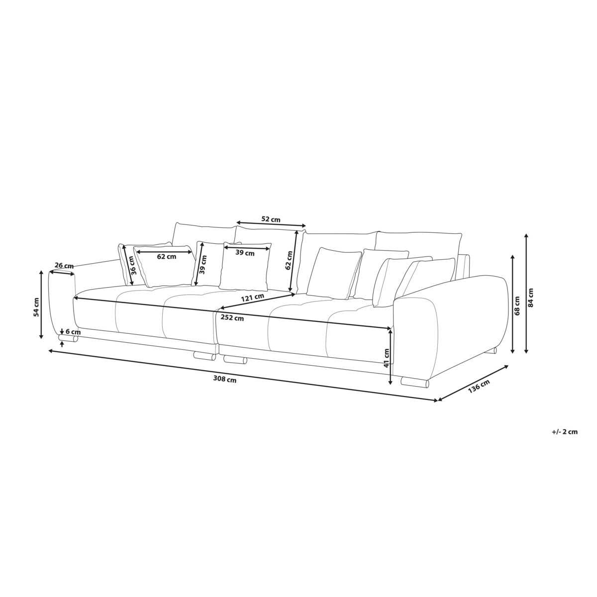 Sofa 4-osobowa ciemnoszara TORPO