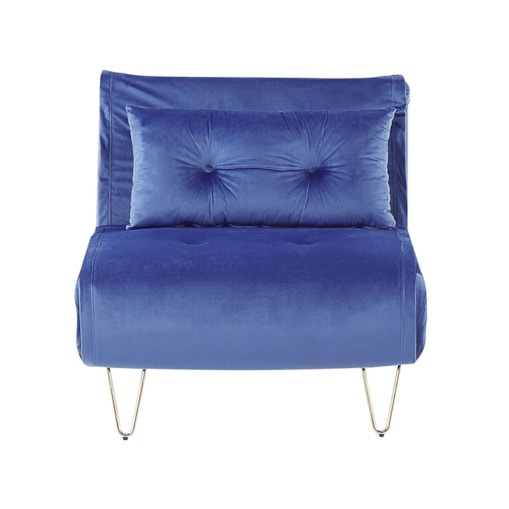 Sofa welurowa rozkładana granatowa VESTFOLD