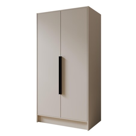 Szafa 100 gładka ORTO bez lustra z czarnymi uchwytami, kaszmirowa