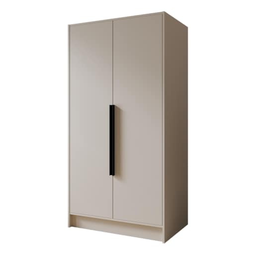 Szafa 100 gładka ORTO bez lustra z czarnymi uchwytami, kaszmirowa