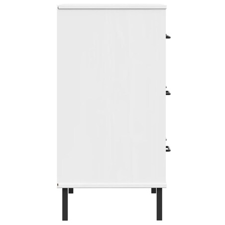 vidaXL Komoda OSLO z 3 szufladami, biała, 77x40x79,5 cm, lite drewno