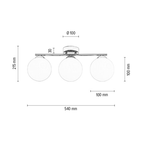 Lampa Sufitowa BRITOP Lighting 3xE14 Max.25W Klasyczne Połączenie Chromu z Białym Szkłem, Polski Producent, 1 szt.