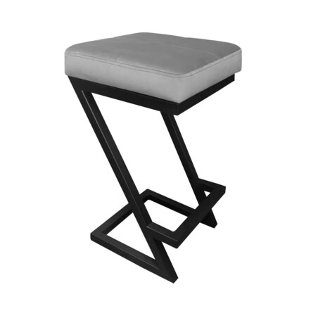 Hoker niski ZAZU VELVET szary