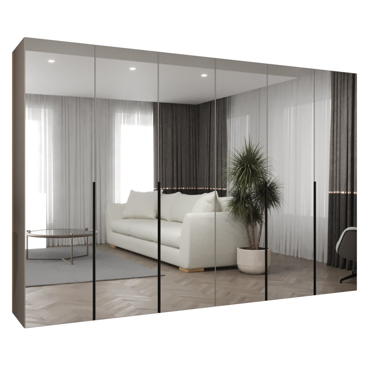 Szafa uchylna otwierana ALICANTE 3 300 wys. 202 cm Kaszmir + u. Czarny