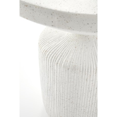 STOLIK KAWOWY Farra L biały OKRĄGŁY kompozyt tlenku magnezu