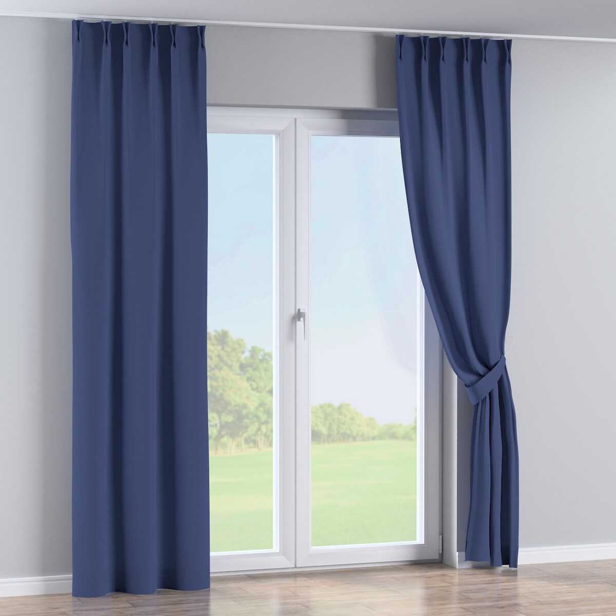 Zasłona na haczykach flex podwójnych 130x260 granatowy